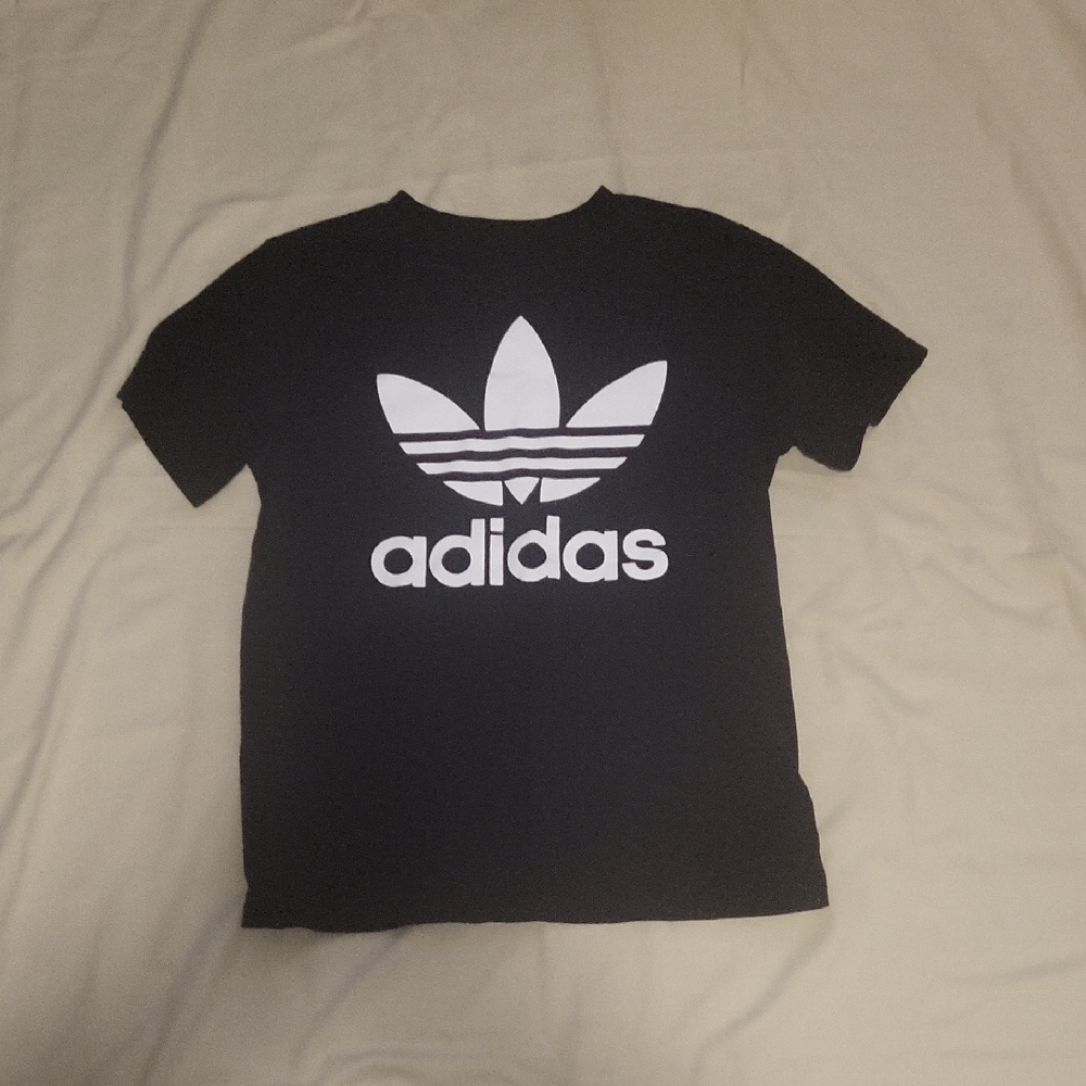 Adidas Kids Black Tee with White Logo